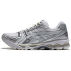 ASICS Gel-Kayano 14 Silver White Running Sneakers | Lightweight Low-Top Trainers for Men & Women