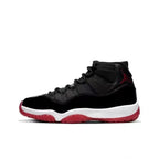 Jordan 11 bred Mesh and Patent Leather Playoff-Style Retro Basketball Shoes – Comfortable, Durable, High-Top – Unisex (Black, Red, White)