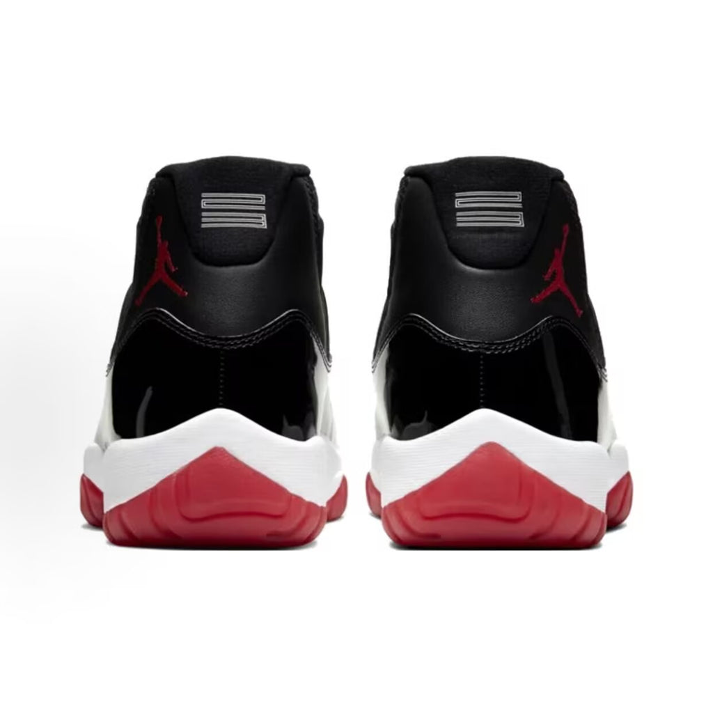 Jordan 11 bred Mesh and Patent Leather Playoff-Style Retro Basketball Shoes – Comfortable, Durable, High-Top – Unisex (Black, Red, White)