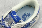 AJ1 Low Travis Scott x LV Blue Monogram Customs