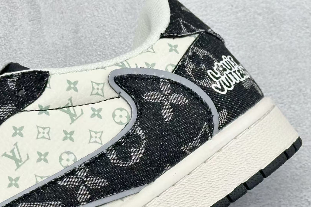 AJ1 Low Travis Scott x LV Black Monogram Customs