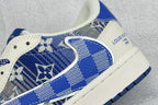 AJ1 Low Travis Scott x LV Blue Monogram Customs
